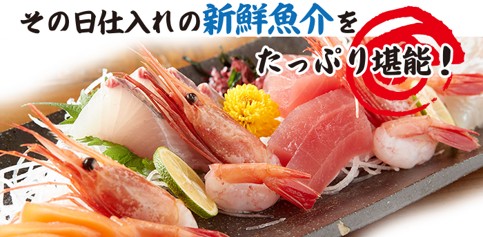 その日仕入れの新鮮魚介をたっぷり堪能！